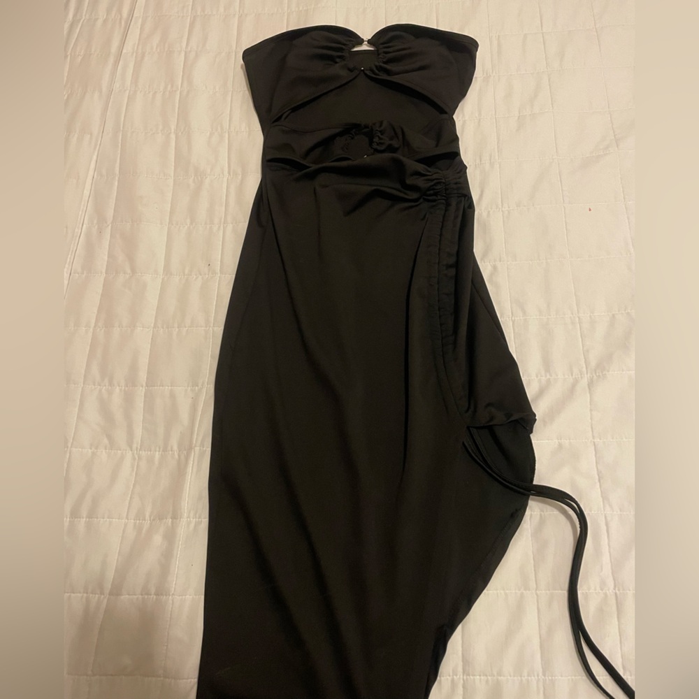 SHEIN Black Strapless Dress